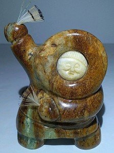 Master Carver Bekoa Inuit Soapstone Dancer Carving