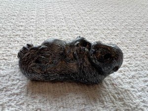 Inuit Soapstone Beaver Mother and Baby Sculpture