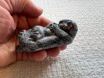 Inuit Soapstone Beaver Mother and Baby Sculpture