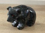 Inuit Stone Bear Figurine with Red Eyes