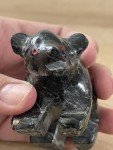 Inuit Stone Bear Figurine with Red Eyes