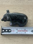 Inuit Stone Bear Figurine with Red Eyes