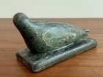 Signed Vintage Inuit Green Stone Seal Carving