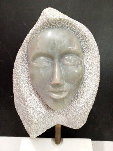 Modern Inuit Eskimo Stone Head Bust Sculpture