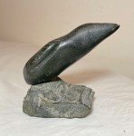 Hand-Carved Inuit Bird Sculpture in Soapstone