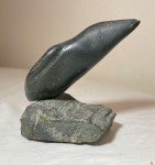 Hand-Carved Inuit Bird Sculpture in Soapstone