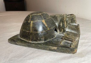Francois Carved Soapstone Inuit Figural Sculpture