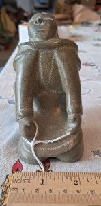 Inuit Stone Carving 'Seated Woman' Artwork