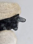 Rare 20th Century Black Stone Inuit Dog Carving