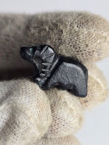 Rare 20th Century Black Stone Inuit Polar Bear