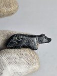 Rare Black Stone Inuit Carving of Dog