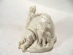 Inuit Soapstone Carving: Children & Dog in Igloo