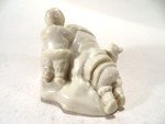 Inuit Soapstone Carving: Children & Dog in Igloo
