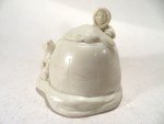 Inuit Soapstone Carving: Children & Dog in Igloo