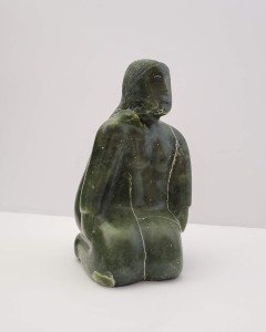 INUIT STONE CARVING - KNEELING WOMAN - JOHNNY KATALUK - CORAL HARBOUR
