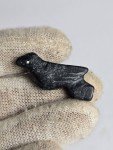 Black Stone Inuit Carved Bird 20th Century Rare!