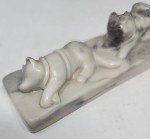 Inuit Sled Dogs Sculpture in Marble - Handmade