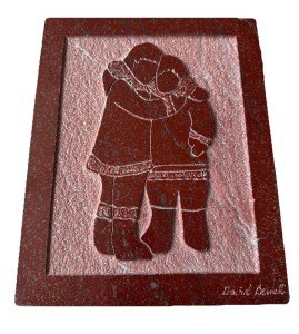 David Bernett Inuit Marble Sculpture "Just Pals