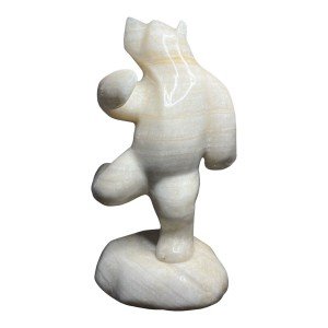 Inuit Hand-Carved 14" White Marble Polar Bear