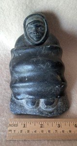 Inuit Stone Carving: Man with Blanket by J. Alashua