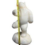 Inuit Hand-Carved 14" White Marble Polar Bear
