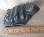 Inuit Stone Carving: Man with Blanket by J. Alashua