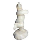 Inuit Hand-Carved 14" White Marble Polar Bear