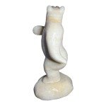 Inuit Hand-Carved 14" White Marble Polar Bear