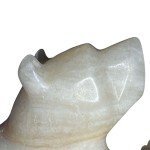 Inuit Hand-Carved 14" White Marble Polar Bear