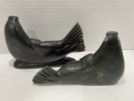 Inuit Soapstone Seal Carvings - Set of 2