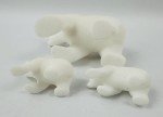 White Marble Polar Bear Inuit Art Carving