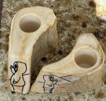 Inuit Art Vintage Hand-Carved Candle Holders Pair