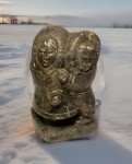 Vintage Inuit Soapstone Couple Carving