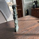 8" Green Marble Tribal Totem Pole Carving