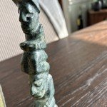 8" Green Marble Tribal Totem Pole Carving