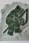 Elegant Green Marble Inuit Hunter Sculpture