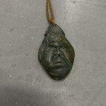Large Vintage Inuit Soapstone Pendant - Boys Face