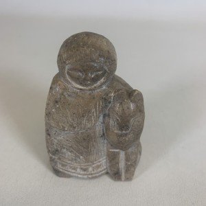 Vintage Eskimo Soapstone Carving Figure Sculpture