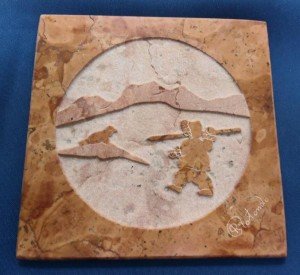 Raffaele Rotondo Inuit Seal Hunt Carving Tile