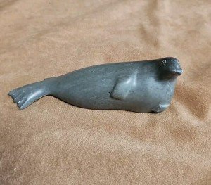 Hand-Carved Inuit Stone Seal Figure