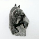 Soapstone Walrus Sculpture by Lucassie Qumaluk