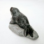 Soapstone Walrus Sculpture by Lucassie Qumaluk