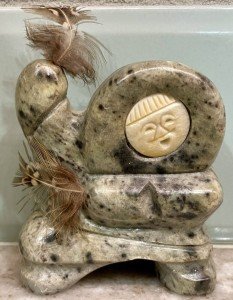 Antique Marble Inuit Lady Carving - 10 Ounce
