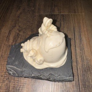 1970s Pearlite Inuit Couple with Husky Sculpture