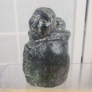 Inuit Mother & Child Stone Carving Sculpture