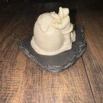 1970s Pearlite Inuit Couple with Husky Sculpture