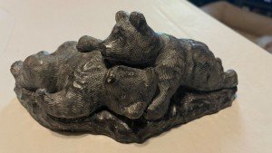 Two Bear Soapstone Carving - Canadian Inuit Art