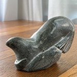 Signed 7” Inuit Soapstone Seal Sculpture