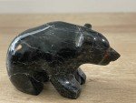 Inuit Stone Bear Figurine with Red Eyes