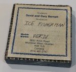 David Bernett Marble Inuit Ice Fisherman Sculpture